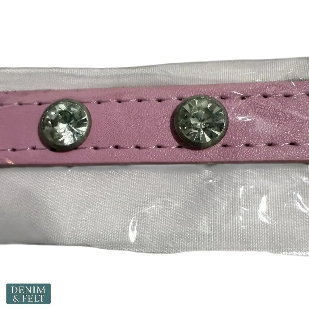 NEW‎ Light Pink Rhinestone Dog Collar 15” Adjustable Pet Collar Bling Accessory